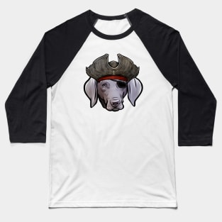 Weimaraner Pirate Baseball T-Shirt